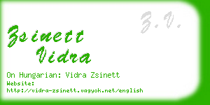 zsinett vidra business card